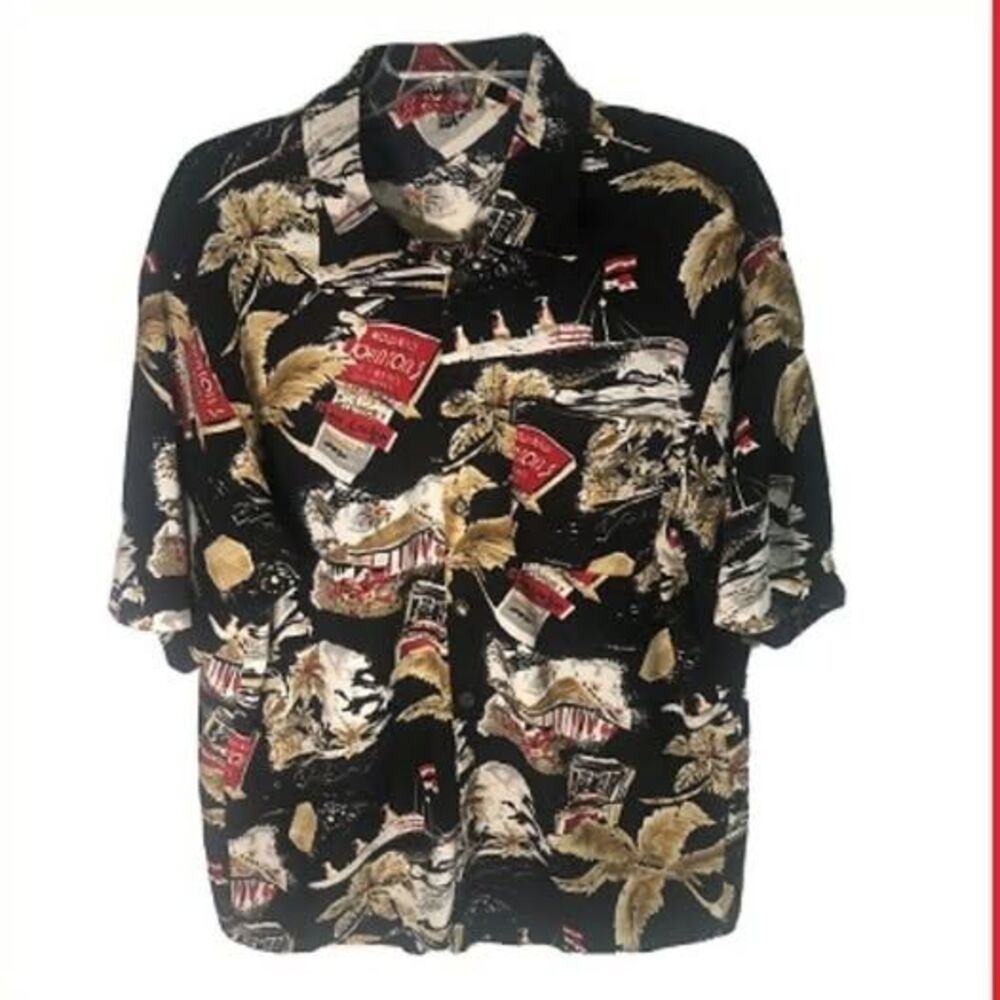 FUBU Jawell imp.Hawaiian shirt,Howard Johnson Motorlodge &Cruise ship Graphic-M